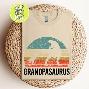 Grandpasaurus Grandpa Dinosaur T Shirt, Family Dinosaur Tshirt, Funny Dinosaur Gift Shirt, New Grandpa Gift Tee, Birthday Family Tee - TC084