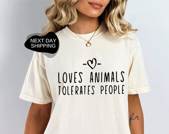 Animal Lover Gift, Gift for Animal Lover, Love Animals Tolerates People Shirt, Animal Lover Shirt, Love Animal Tee, Cat Lover Shirt - FA027