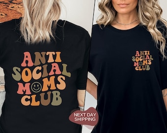 Buntes Anti Social Moms Club Shirt, Anti Social Club, Anti Social Moms Club Shirt, Geschenk für Mama, Muttertagsgeschenk, Anti Social Club-MD020