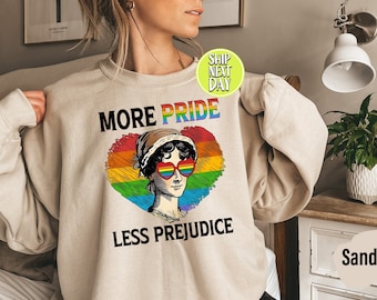 Mehr Stolz, Weniger Vorurteil Sweatshirt, LGBTQ Pride Geschenk, Regenbogen Herz, Lesben Sweat, Neuheit Geschenk, Pride Monat, LGBTQ Pride Hoodie -RM042