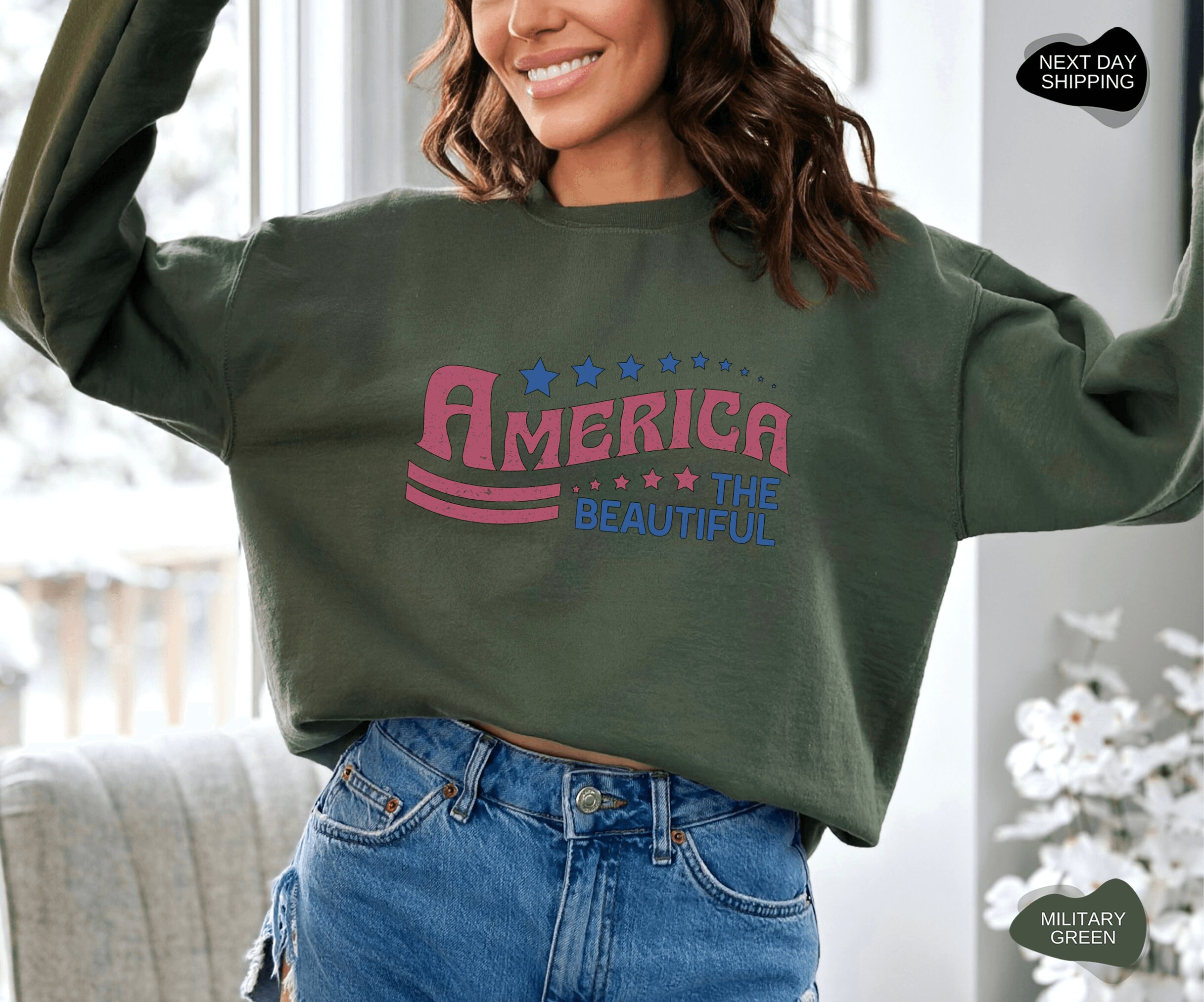 America the Beautiful Sweatshirt, America Shirt, Retro America