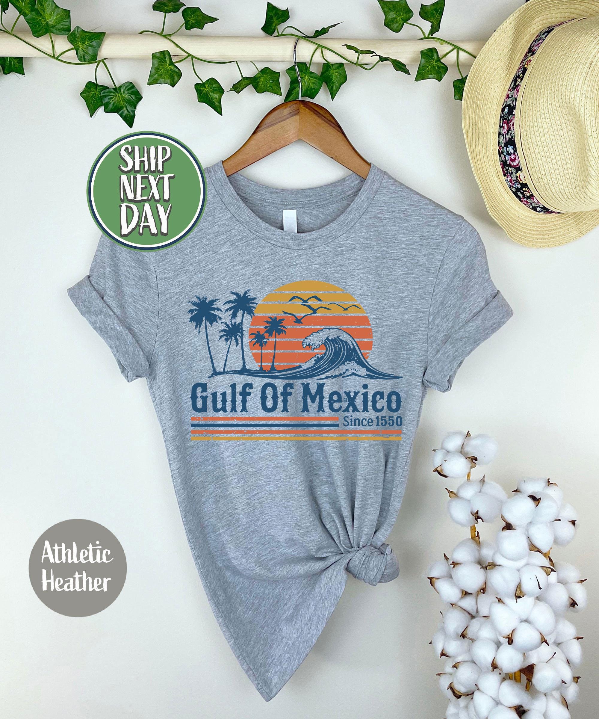 Retro Sunset Gulf of Mexico Since 1550 Tshirt, Mexico Beach Shirt