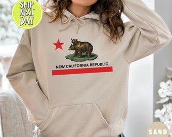 New California Republic Bear Flag Sweatshirt, Vintage Bear