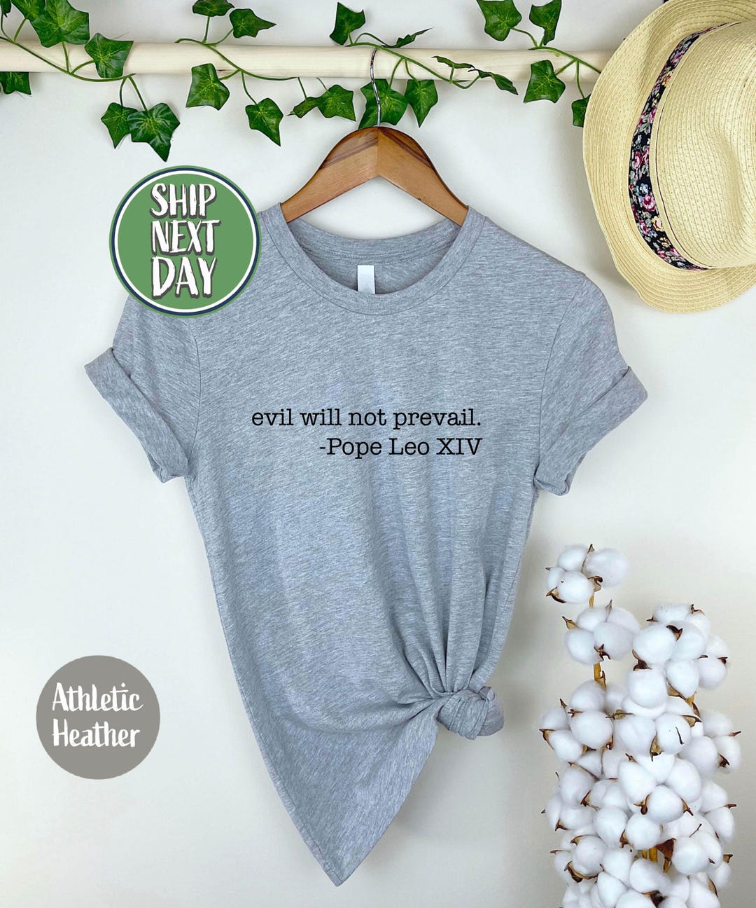 Evil Will Not Prevail Shirt - Pope Leo XIV Quote Tee - Christian Faith ...