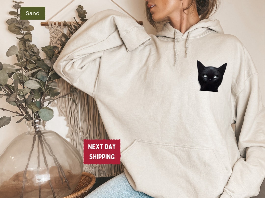 Cute Black Cat Hoodie, Black Cat Gifts, Cat Mom, Cat Hoodie, Cute Kitty