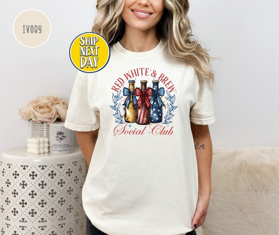 Red White And Brew 4th Of July Flag T-Shirt Red White And Brew 4th Of July Flag T-Shirt
