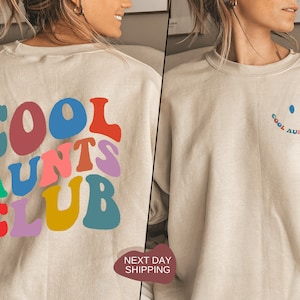 Kleurrijke coole tantes sweatshirts, tantes verjaardagscadeau, cadeau voor tantes, Moederdagcadeau, coole tantes club, nieuwe tantes hoodie, beste cadeau - MD005