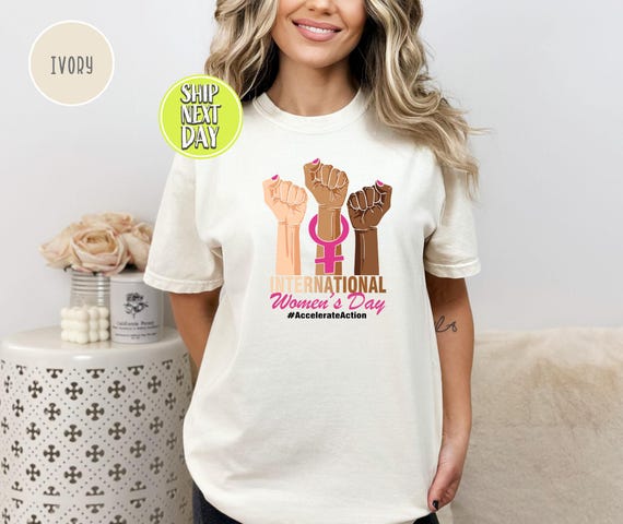 International Womens Day March 8 Raise Hand Tshirt, Equality Celebration Tee, Womens History Month Shirt, IWD 2025, Women's Day Gift - TC004