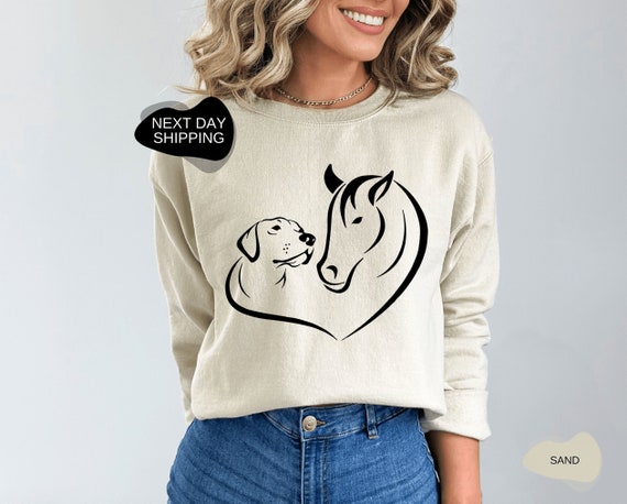 Horse Lover Gift, Horse Lover Sweatshirt, Dog Sweatshirt, Gift for Her, Horse Lover Sweatshirt, Animal Lover Sweatshirt, Pet Lover - FA026