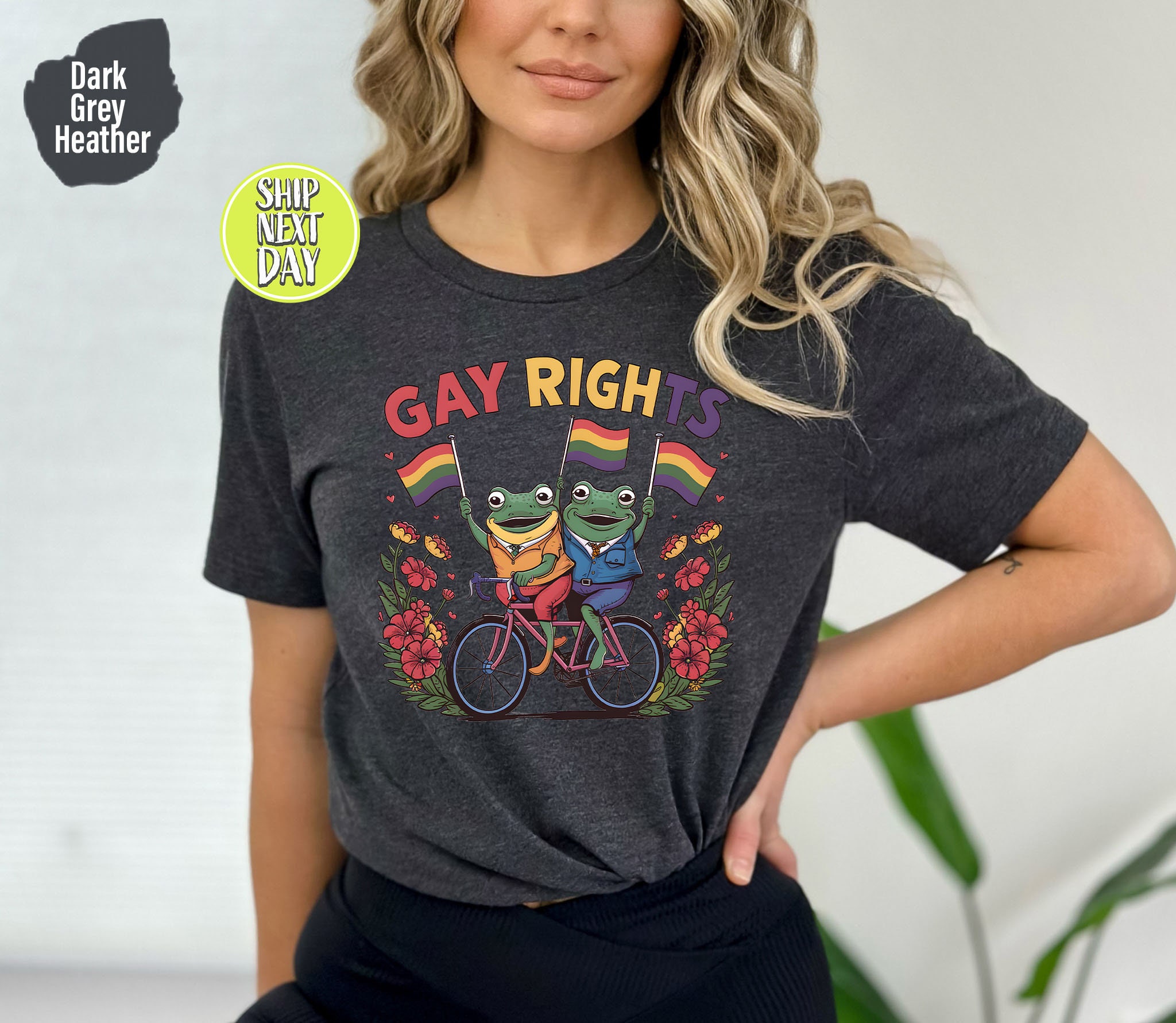 Floral Gay Rights Frogs LGBT Pride T-shirt, Gay Rights Frog