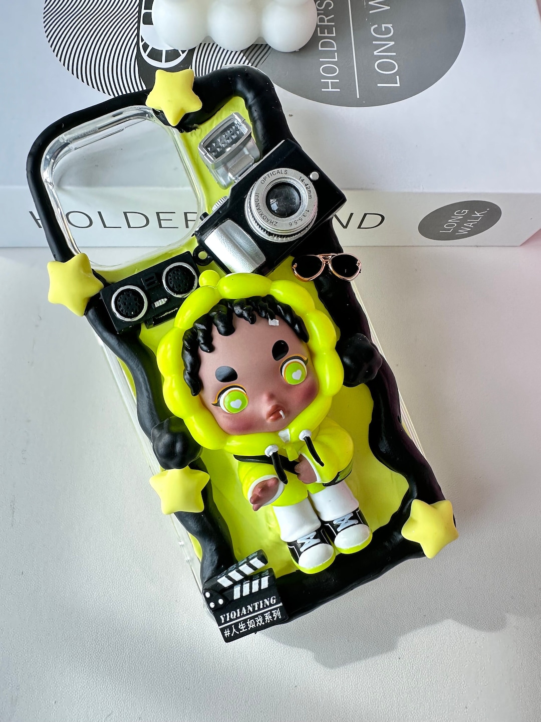 Skullpanda 3D Decoden Phone Case, Kawaii Whip Cream Phone Case ,vintage