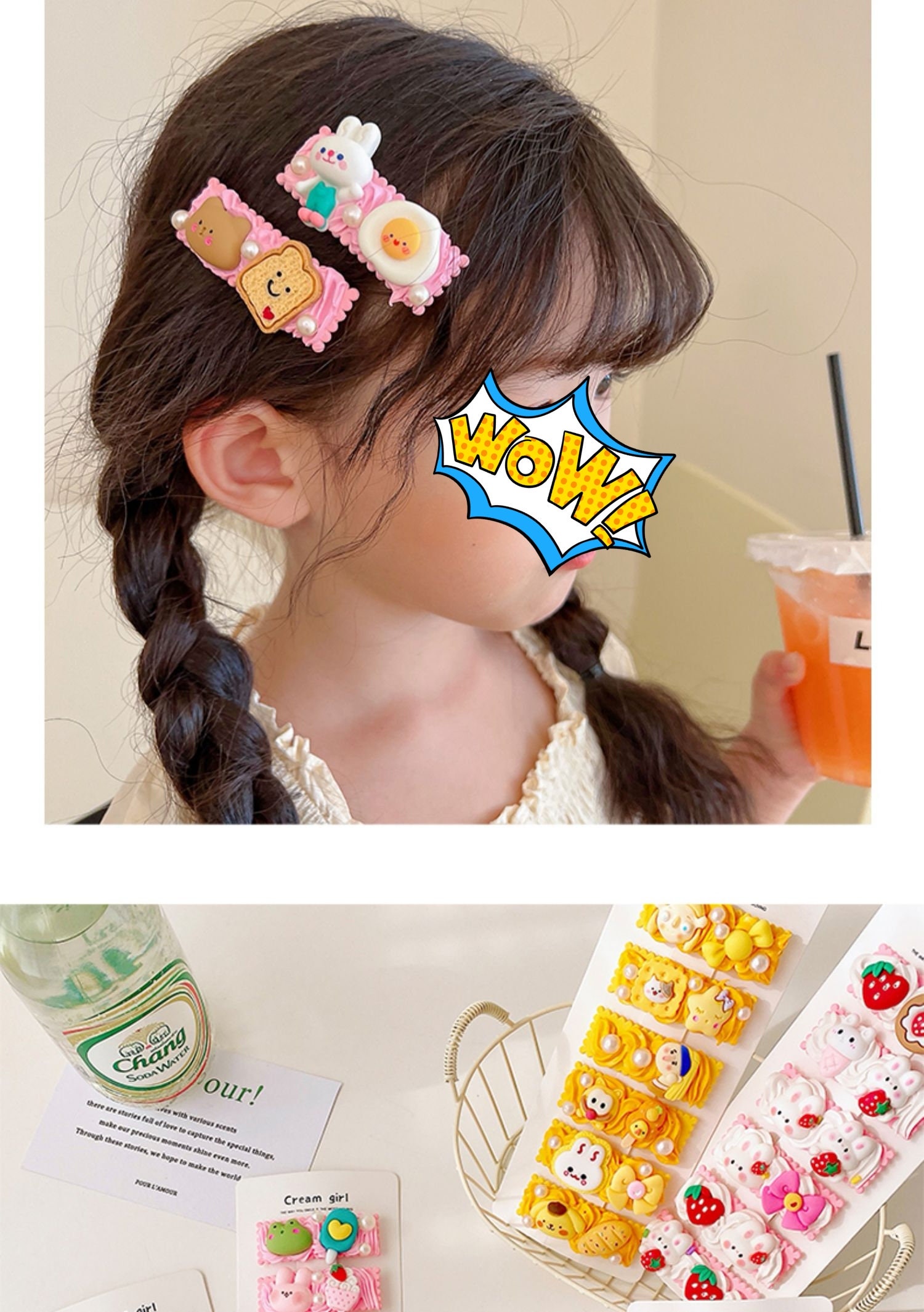 Cute Rabbit Theme Hair Clips Set  Kawaii hair clips, Girls hair accessories,  Flower hair accessories