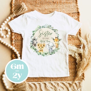 Sister Of The Wild One Safari T-Shirt, Safari First Birthday Shirt, Safari Sister Shirt, Safari Jungle Baby Shower Matching Shirt, SGBS01
