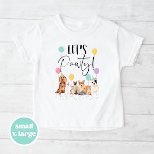 Dog And Cat Birthday Toddler Shirt, Let&#39;s Pawty Birthday Kids Shirt, Birthday Dog Ands Cats Toddler Shirt, Dog Themed Party Shirts, GB01