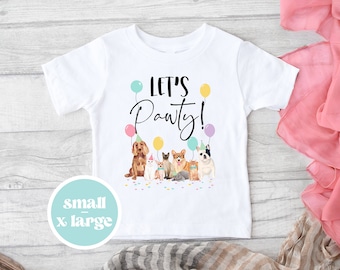 Dog And Cat Birthday Shirt, Let's Pawty Birthday Kids Shirt, Birthday Dog Ands Cats Toddler Shirt