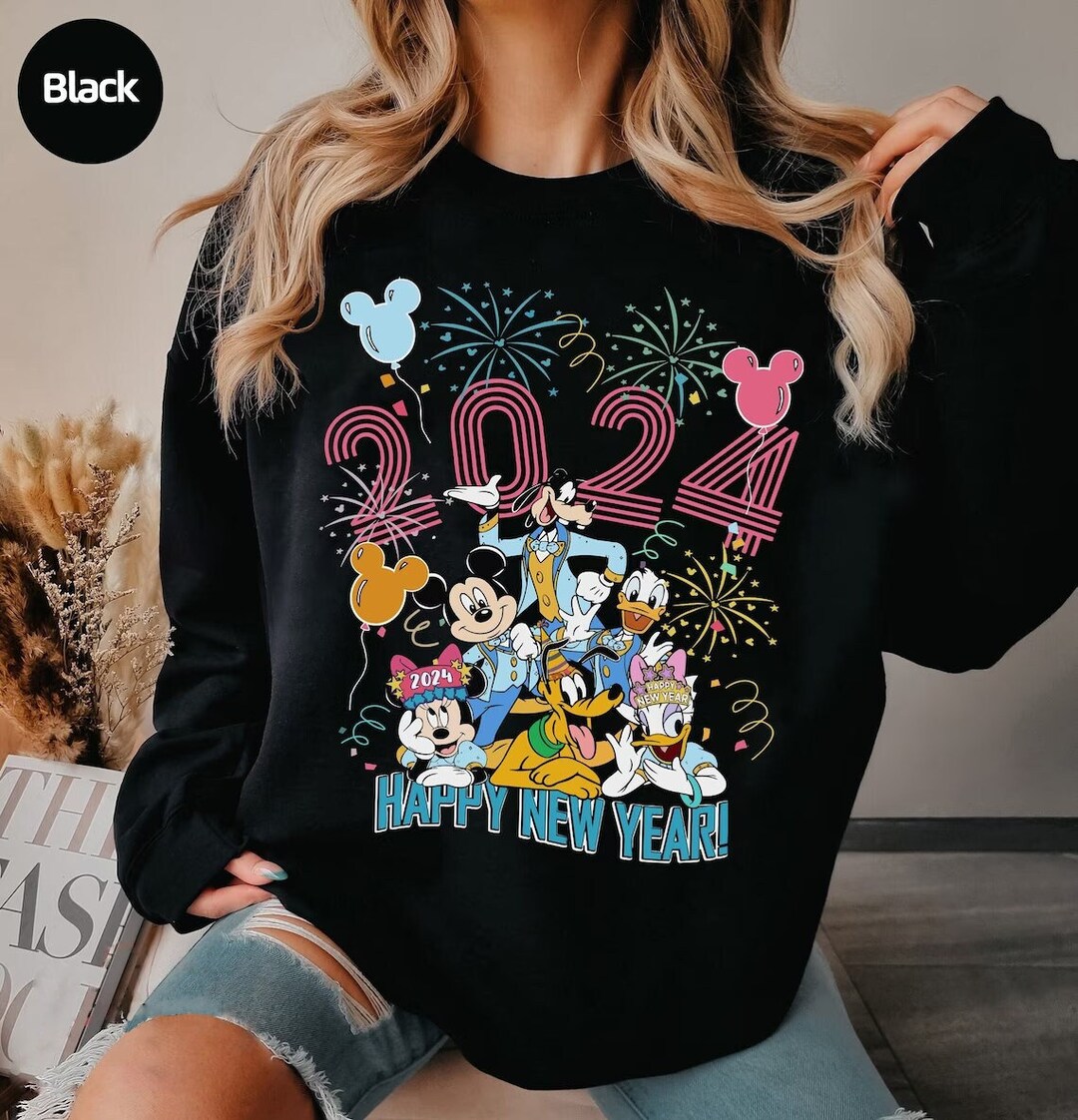 Disney New Year 2024 Comfort Colors Shirt Mickey and Friends Etsy