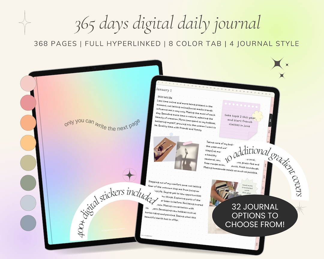 Digital Journal Notebook, Goodnotes Journal, Digital Diary, iPad