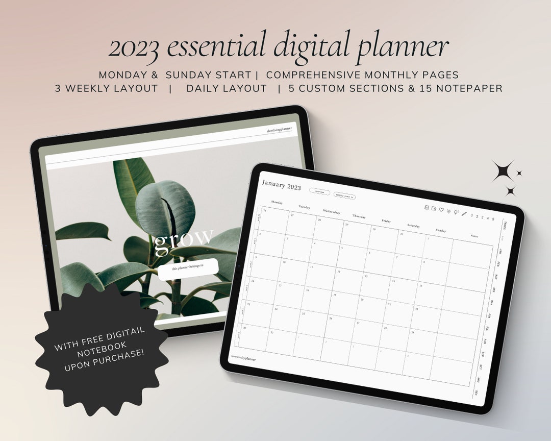 Planner 2023 Digital Minimalist Goodnotes Digital Planner iPad Dated ...