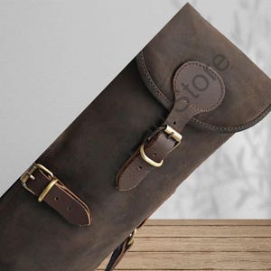 Leather Shotgun Case, Archery Gift, Leather Shotgun Bag, Leather Shotgun Rifle Case, Hunters Box, Personalized Leather Shotgun Slip Case
