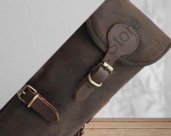 Estuche de cuero para escopeta hecho a mano, bolso personalizado para rifle, regalo para cazadores