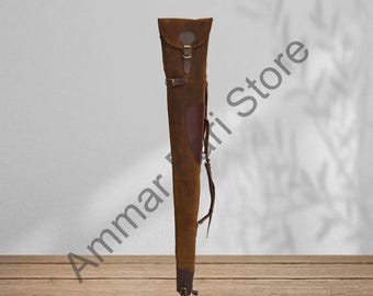 Estuche de cuero para escopeta hecho a mano / Bolsa para rifle de 50" con correa