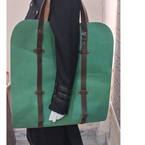 Handmade Leather Firewood Carrier: Personalized Log Tote Bag