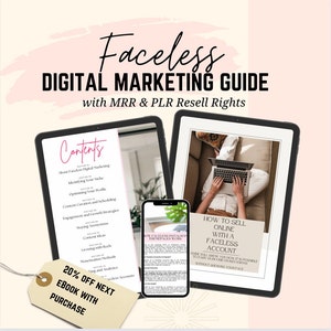 Faceless Digital Marketing Guide | Master Resell Rights MRR and Private Label Rights PLR Done for you | Digital Marketing Training eBook