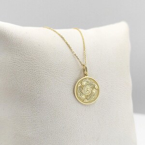 14K Gold Celtic Salmon Necklace: Personalized Fish Pendant image 2
