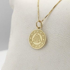 Gold Plated Odin Knot Necklace, Personalized Valknut Pendant, Odin Knot Symbol Charm, Silver Norse Jewelry, Viking Pendant, Slavic Charm