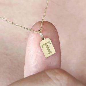 14K Solid Gold Initial Pendant, Engraved Custom Letter Necklace, Personalized Initial Jewelry, Gold Initial Oval Necklace, Letter Pendant