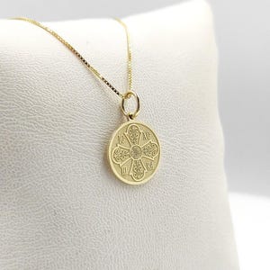 Gold Plated Cross Pendant: Personalized IC XC NIKA Coin Necklace