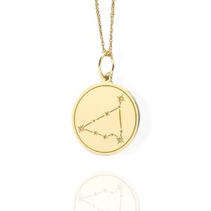 14K Gold Capricorn Constellation Pendant Necklace: Astrology Zodiac Charm