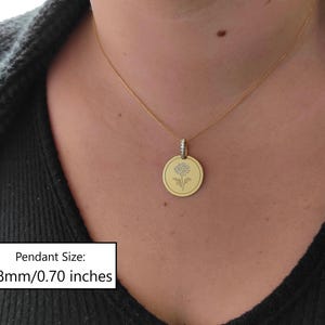 14Κ Moissanite Chrysanthemum Necklace, Gold Birth Flower Pendant, Personalized Chrysanthemum Jewelry, November Birth Flower