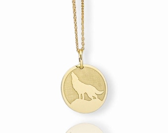 Ciondolo Lupo Ululante Con Catenina – Oro – Unisex – 45+5cm
