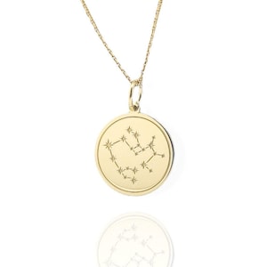 14K Goldkette Schütze: Himmlischer Sternzeichen-Anhänger