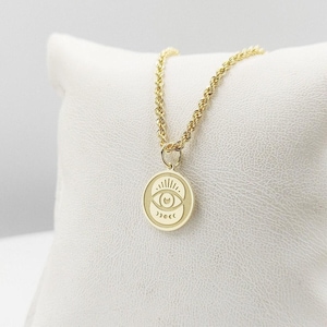 Gold Plated All Seeing Eye Pendant: Sterling Silver Necklace, Personalized Jewelry