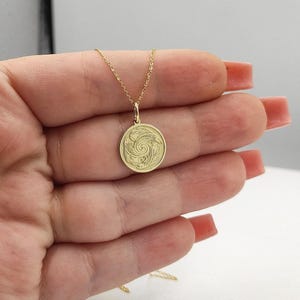 14K Gold Celtic Salmon Necklace: Personalized Fish Pendant image 3