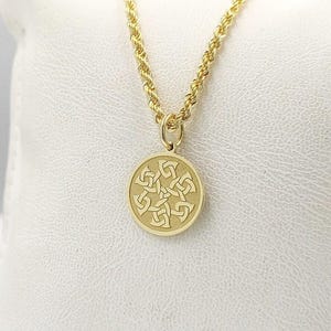 14K Solid Gold Celtic Symbol Necklace, Personalized Triquetra Pendant, Irish Knot Jewelry, Triquetra Charm, Gold Celtic Knot Pendant