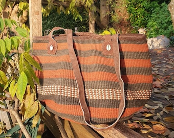 Unique Handbag, Baobab Bag, African woven Bag, handgewebter taschenbeutel, vintage woven bag, geflochtener einkaufskorb, Kenyan Bag