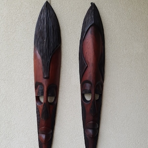 Set houten masker/houten masker/houten muur hangend/muur decor masker/Afrikaanse muurkunst/handgesneden masker/home decor Afrikaans masker