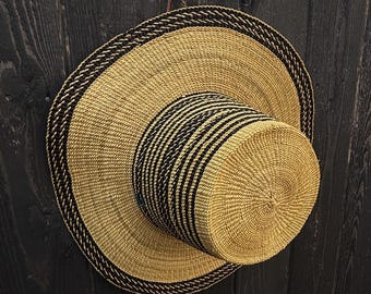 Bolga Hat,Summer Hat,Woven Sun Hat, Beach Hat, Stlyish Hat, Chapau d&#39;été , Straw hat, Chapeau De Paille du Ghana