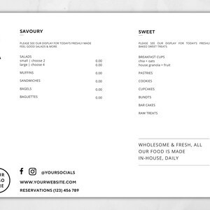 Minimalist Cafe Menu Template / Editable Modern Menu Template