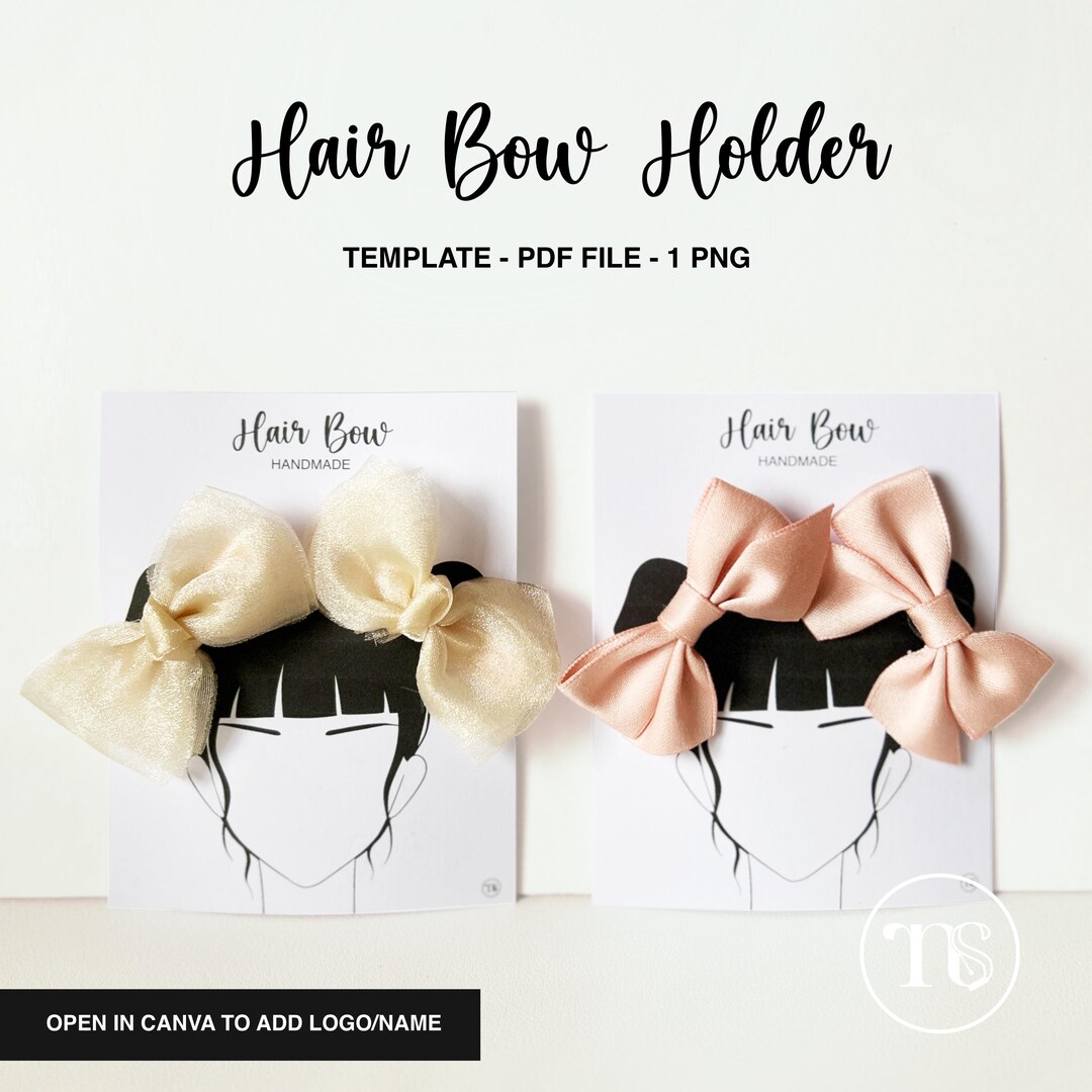 Hair Bow Bun Display Card Template: Printable Backing Card (PDF ...