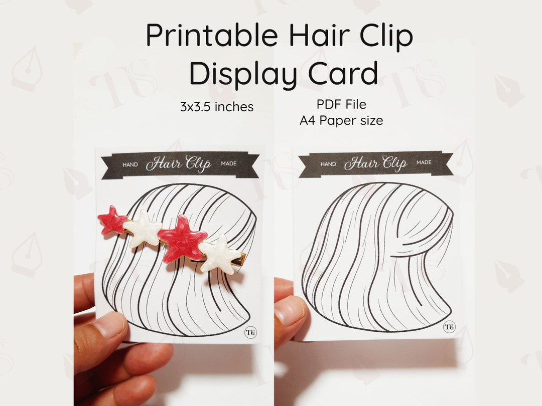 Hair Clip Display Card, Snap Clip Display Card, Barrette Card, Hair Bow