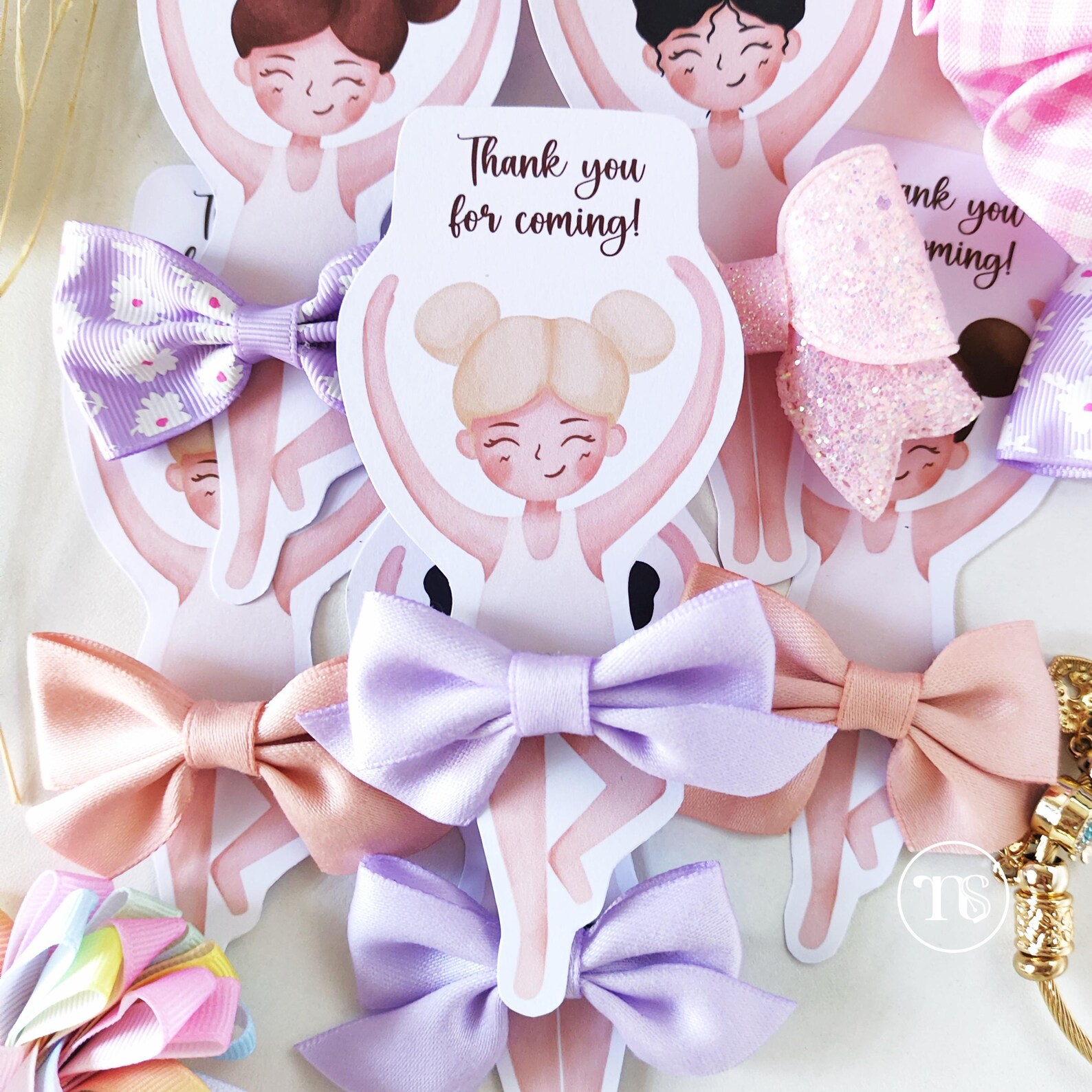 Bow Card Ballerina Hair Bow Card Template: Party Favor Printables (PDF) - Etsy