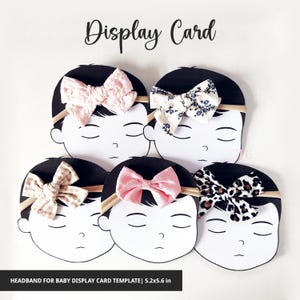 Videokaartsjabloon babyhoofdband Afdrukbare nylon hoofdband videokaart Videokaart babyslaapje PDF-bestand Digitale download