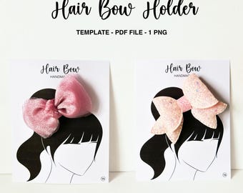 Hair Bow Ponytail Display Card Template: Printable Backing Card (PDF Download)