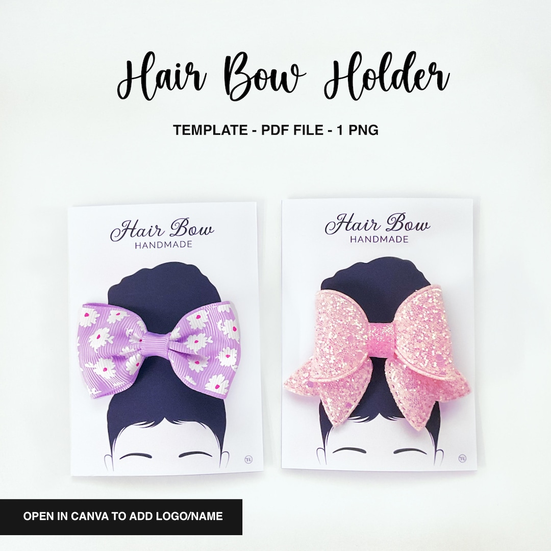 Hair Bow Display Card Template: Printable Backing Card (PDF Download ...