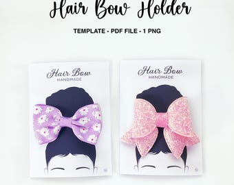 Hair Bow Display Card Template: Printable Backing Card (PDF Download)