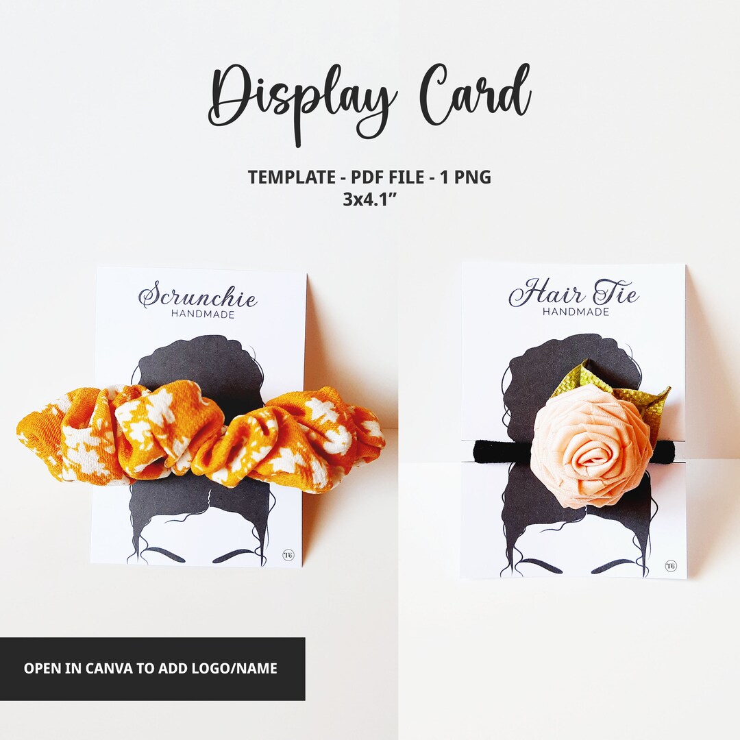 Chic Scrunchies Display Card Template, Printable Tags
